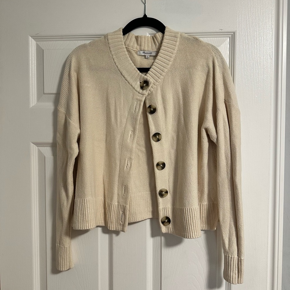 Madewell Beige Button-Up Cardigan